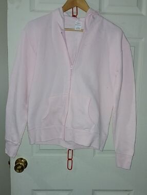 Classic Light Pink Zip Hoodie Jacket - Unbranded